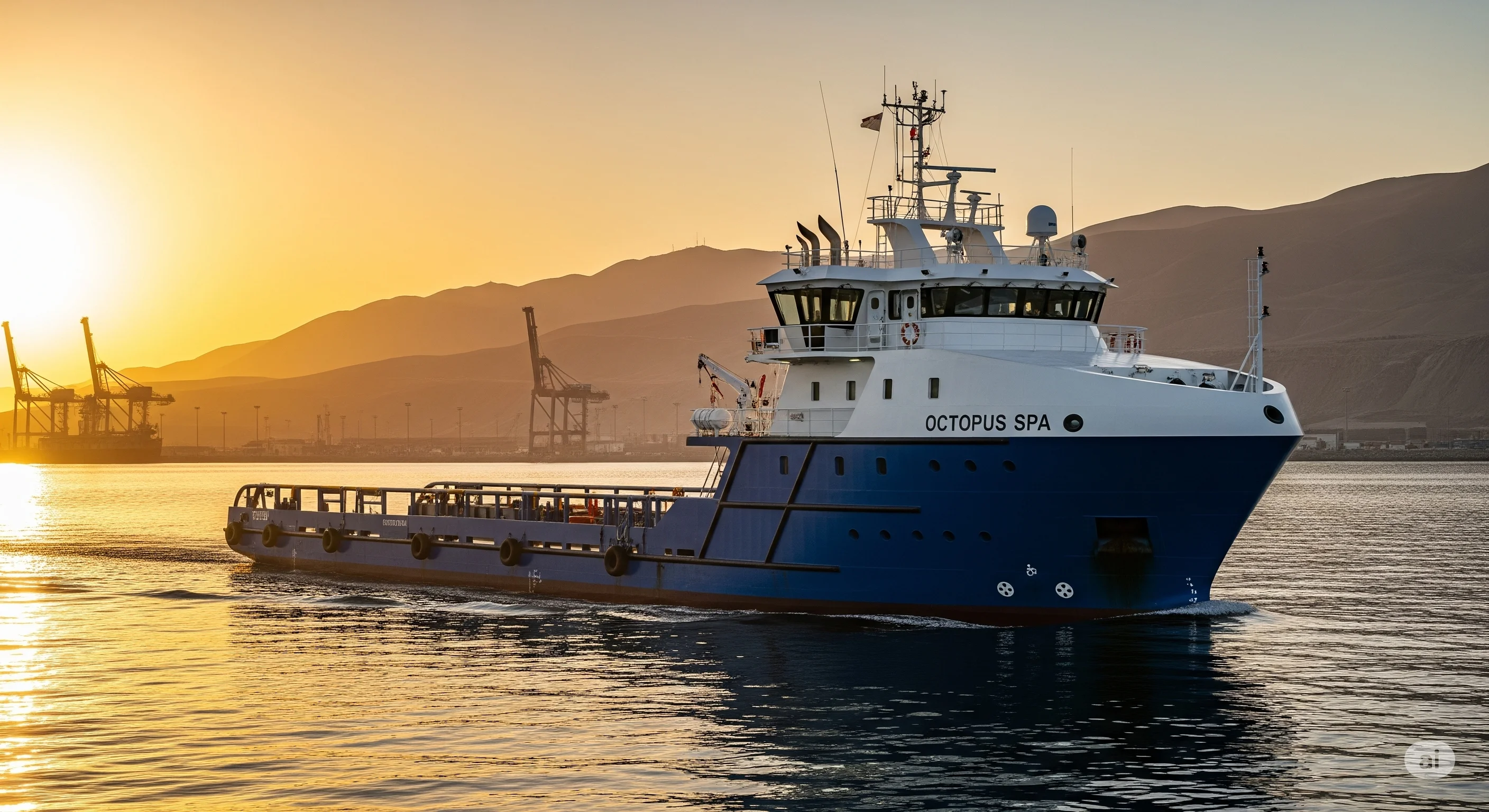 Limpieza de casco de un buque, servicio submarino en Antofagasta.